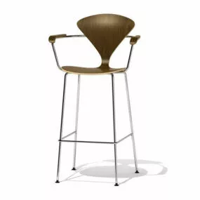 Norman Cherner Bar Stool Metal Base Furniture 3d model