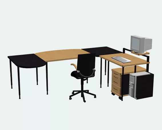 Office Computer Desk Sets 3d model Office Computer Desk Sets 3d model