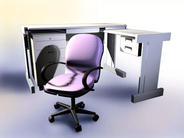 Office Desk With Chair 3d model Office Desk With Chair 3d model