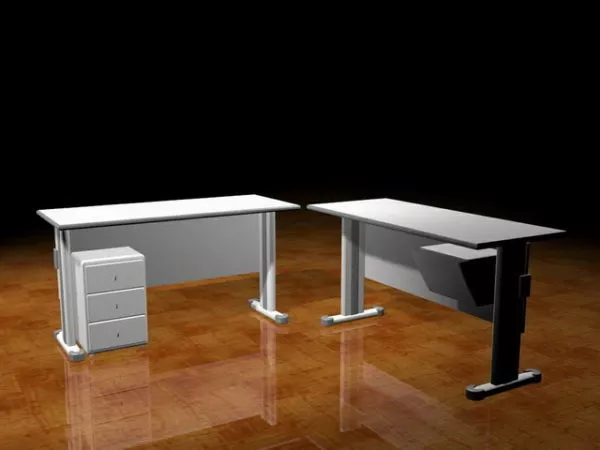Office Desks With Cabinet 3d model Office Desks With Cabinet 3d model