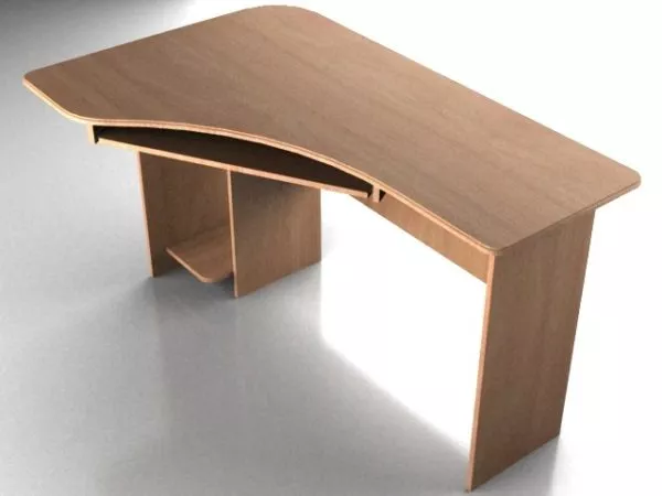 Office Computer Desk Curved Shapes 3d model Office Computer Desk Curved Shapes 3d model