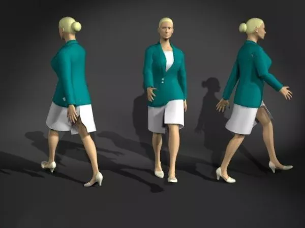 Office Lade In Uniforms Suit Character 3d model Office Lade In Uniforms Suit Character 3d model