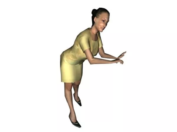 Character Office Lady Bending Down 3d model Character Office Lady Bending Down 3d model