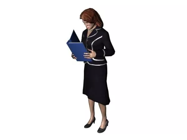 Character Office Lady Reading Documents 3d model Character Office Lady Reading Documents 3d model