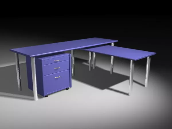 Office Table With Storage 3d model Office Table With Storage 3d model