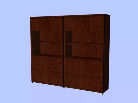 Office Wall Units Wood Material 3d model Office Wall Units Wood Material 3d model