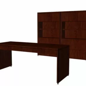 Wooden Office Wall Units 3d model