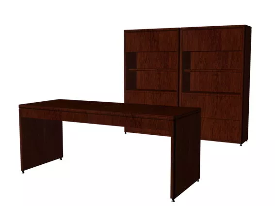 Wooden Office Wall Units 3d model Wooden Office Wall Units 3d model