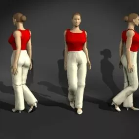 Office Woman Walking Pose 3d model