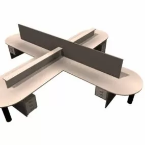 Office Workspace Cubicle Desk 3d model