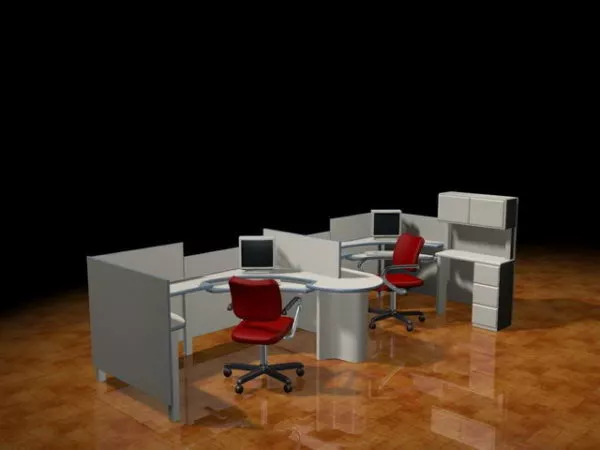 Office Workstation Cubicles 3d model Office Workstation Cubicles 3d model