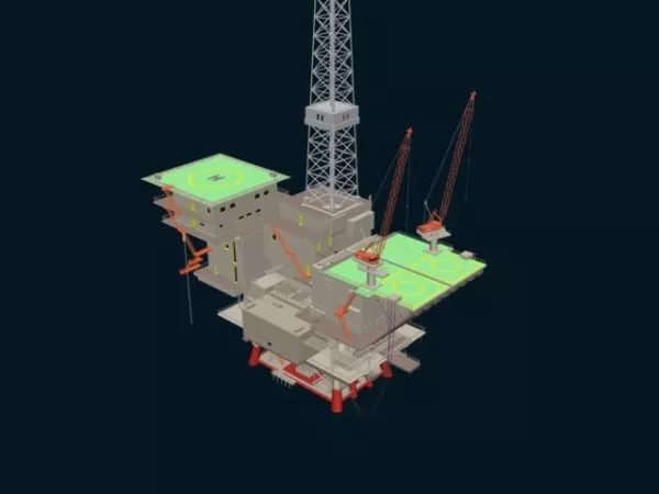 Offshore Floating Drilling 3d model Offshore Floating Drilling 3d model