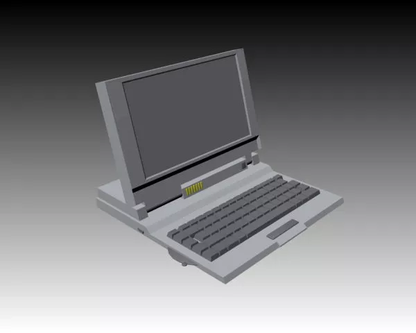 Old Style Laptop Computer 3d model