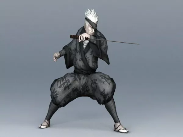 Samurai Ninja Swords Set 3d model