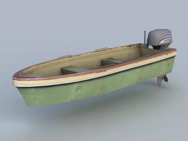 Old Motor Boat 3d model Old Motor Boat 3d model