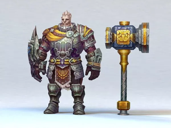 Old Paladin With Hammer 3d model Old Paladin With Hammer 3d model