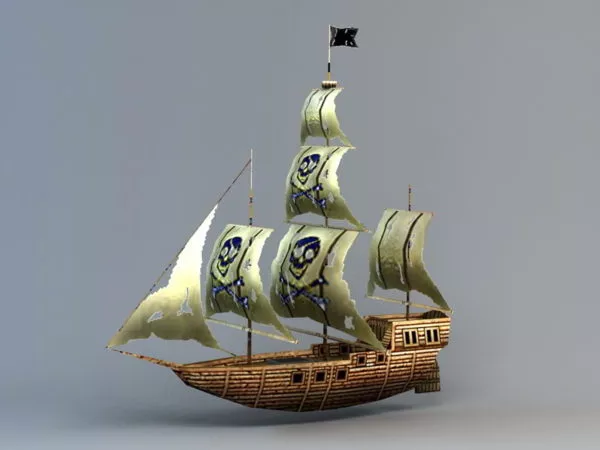 Old Pirate Ship 3d model Old Pirate Ship 3d model