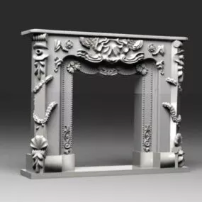 Old Stone Fireplace 3d model