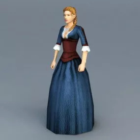 Old Wild West Woman 3d model