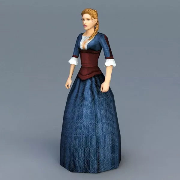 Old Wild West Woman 3d model Old Wild West Woman 3d model