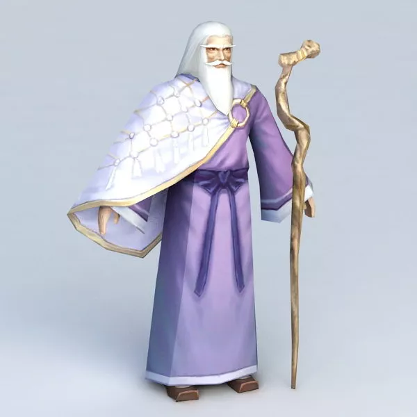 Old Wizard Character 3d model Old Wizard Character 3d model