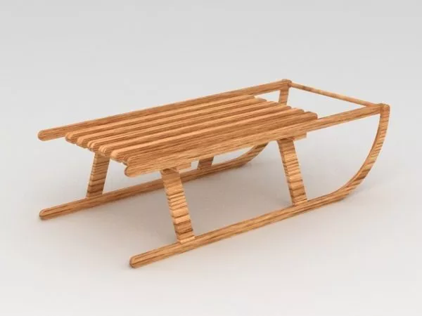 Snow Sled Cart 3d model