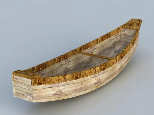 Old Wooden Row Boat 3d model Old Wooden Row Boat 3d model