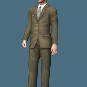Old Businessman Standing 3d model