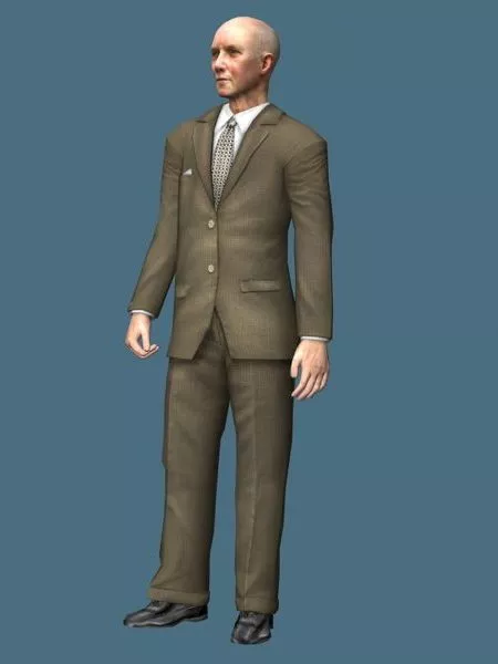 Old Businessman Standing 3d model Old Businessman Standing 3d model