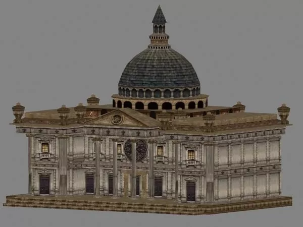 Large Mansion With Garden 3d model