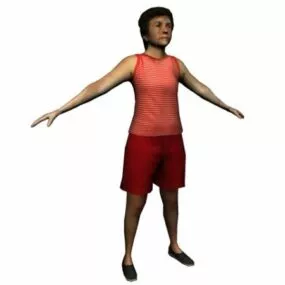 Old Lady Standing Character 3d model