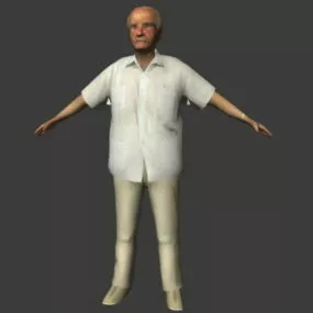 Old Man Posture Character 3d model