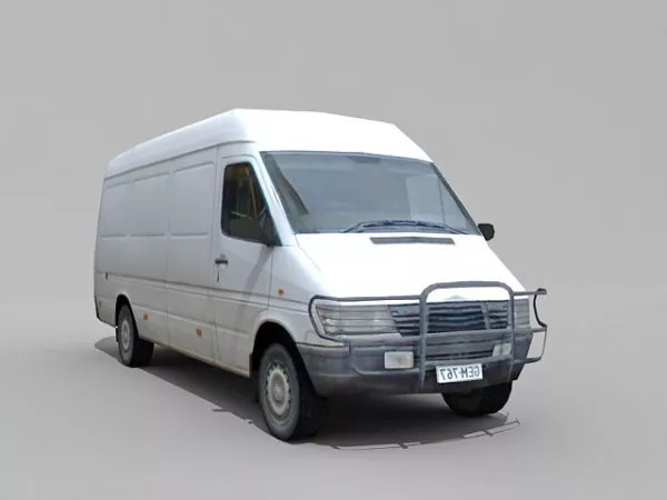 Old White Van 3d model Old White Van 3d model