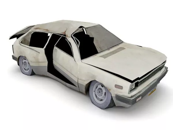 Old Wrecked Car 3d model Old Wrecked Car 3d model