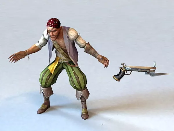 One Eyed Pirate 3d model One Eyed Pirate 3d model