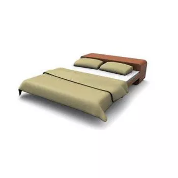 One Piece Wood Platform Bed 3d model One Piece Wood Platform Bed 3d model