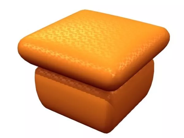 Orange Color Puff Ottoman 3d model Orange Color Puff Ottoman 3d model