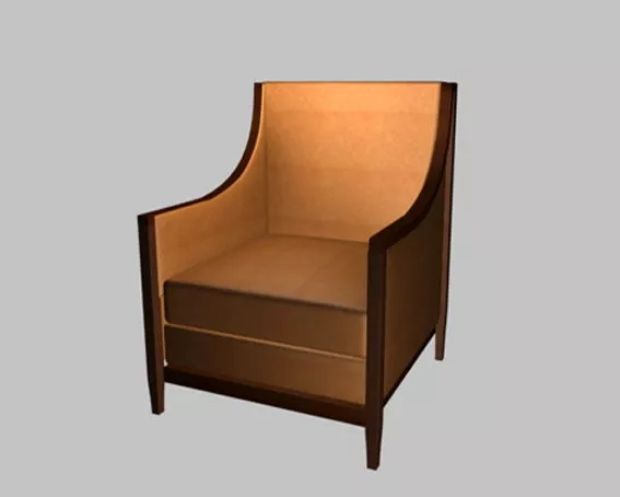 Orange Fabric Accent Chair 3d model Orange Fabric Accent Chair 3d model