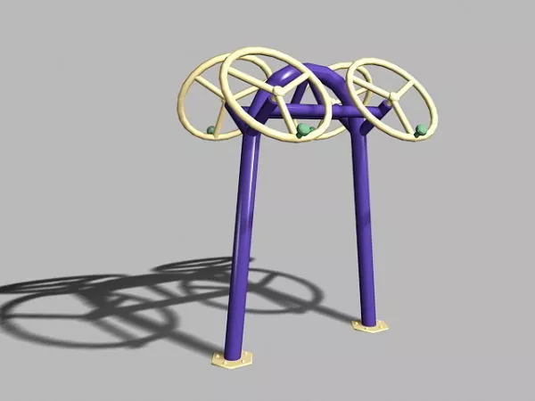 Gym Equipment Rack With Big Weights On Side 3d model