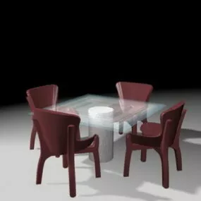 Outdoor Glass Top Dining Sets 3d model
