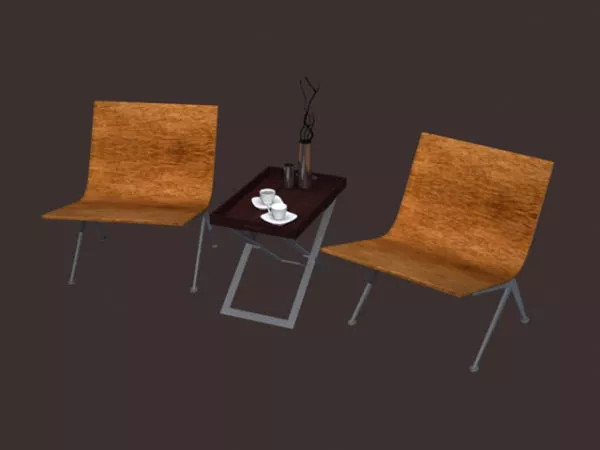 Outdoor Leisure Chair Set 3d model Outdoor Leisure Chair Set 3d model