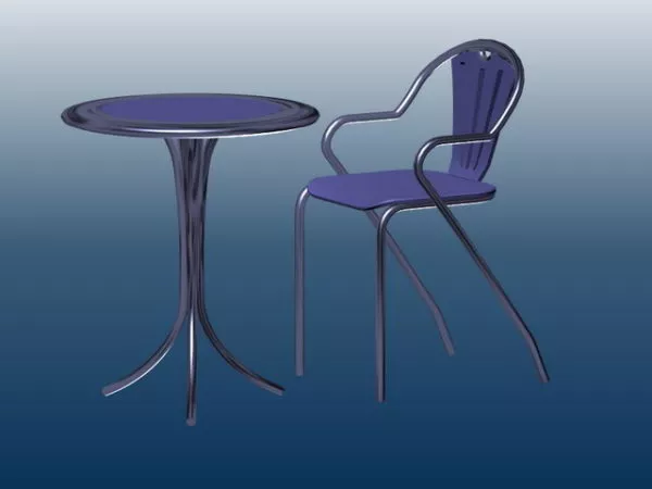 Patio Furniture Set With Umbrella 3d model
