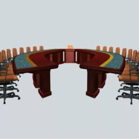 Oval Conference Room Furniture Sets 3d model