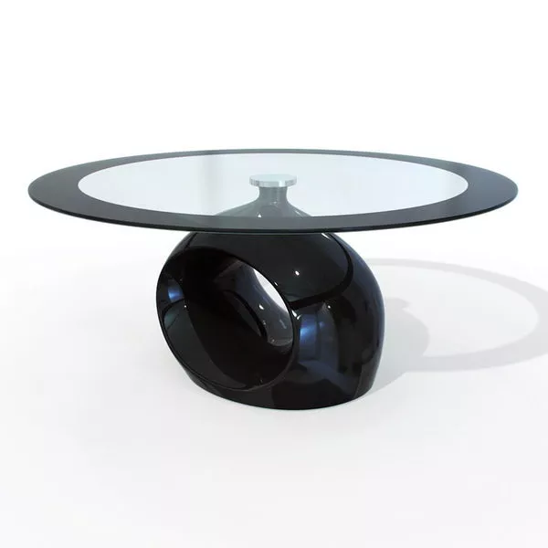 Furniture Oval Glass Coffee Table 3d model Furniture Oval Glass Coffee Table 3d model