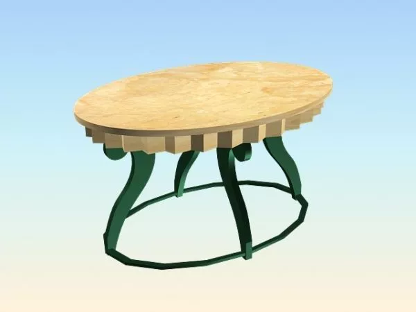 Oval Wood Dining Table 3d model Oval Wood Dining Table 3d model