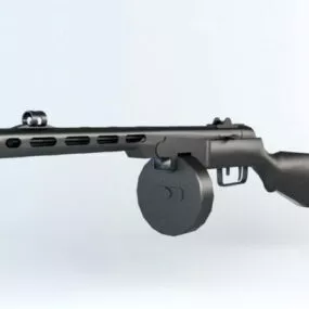 Ppsh-41 With Drum Magazine 3d model