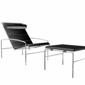 Pu Reclining Chair With Ottoman Stool 3d model