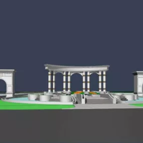 Park Entrance Square 3d model