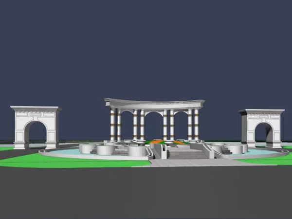Park Entrance Square 3d model Park Entrance Square 3d model