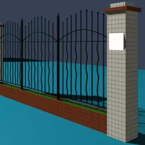 Park Iron Fence 3d model